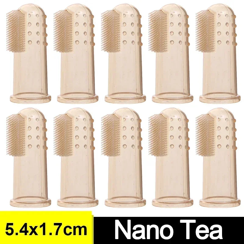 1-20pcs Pet Silicone Finger Toothbrush Soft Cots Cats Dogs Brushing Accessories Pet Teeth Oral Cleaning Supplies Removing Tartar