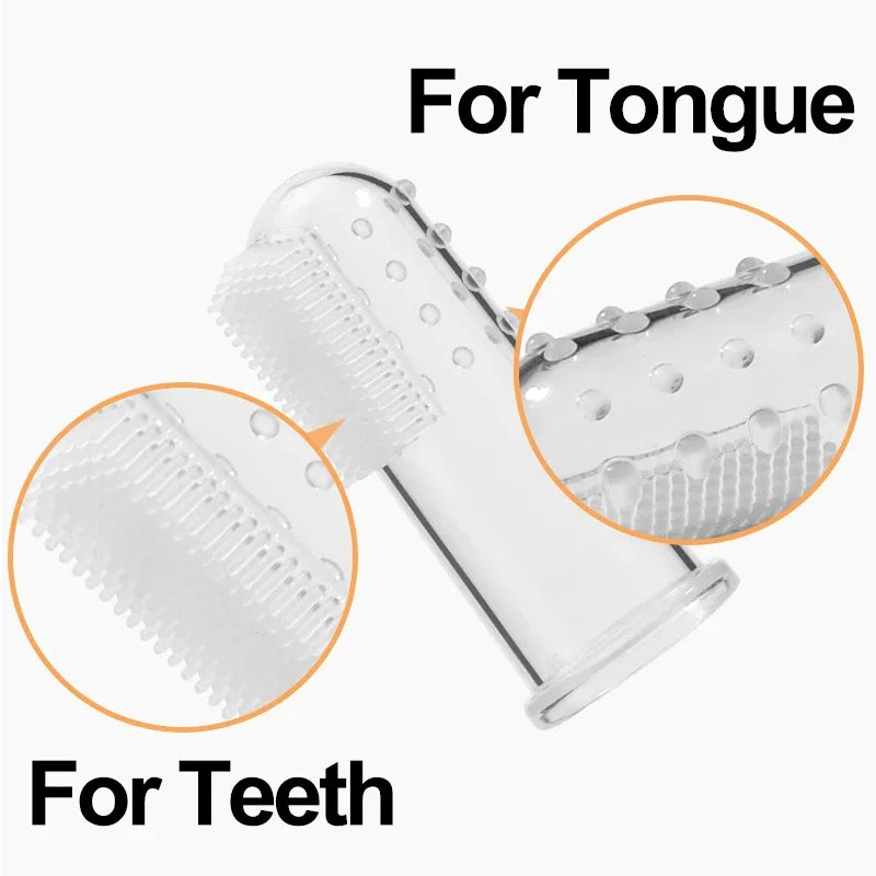 1-20pcs Pet Silicone Finger Toothbrush Soft Cots Cats Dogs Brushing Accessories Pet Teeth Oral Cleaning Supplies Removing Tartar