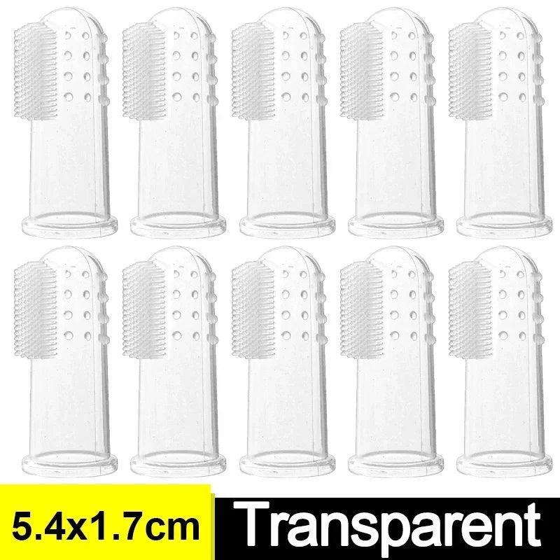 1-20pcs Pet Silicone Finger Toothbrush Soft Cots Cats Dogs Brushing Accessories Pet Teeth Oral Cleaning Supplies Removing Tartar