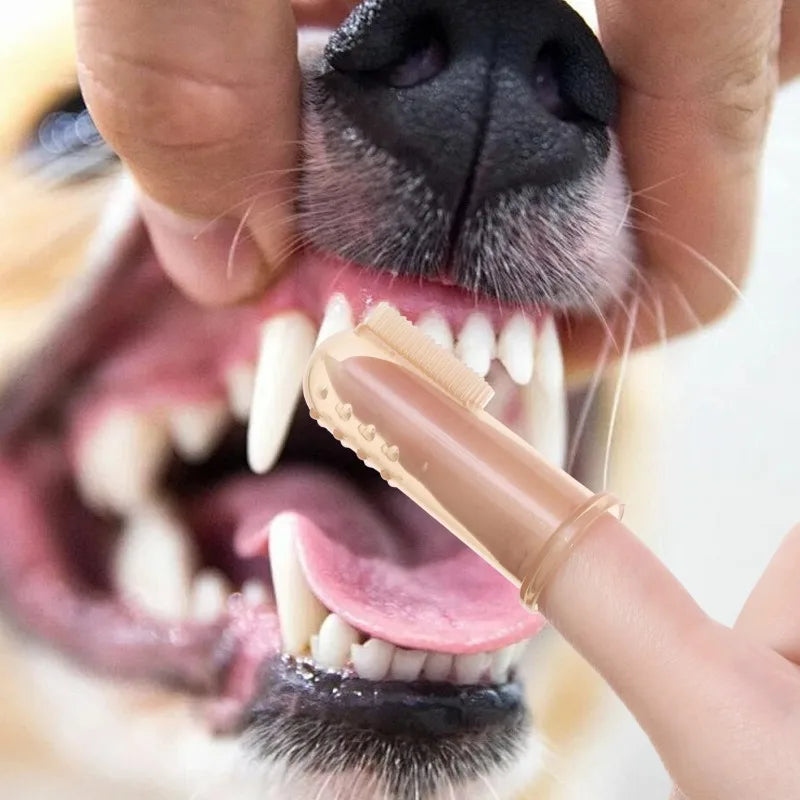 1-20pcs Pet Silicone Finger Toothbrush Soft Cots Cats Dogs Brushing Accessories Pet Teeth Oral Cleaning Supplies Removing Tartar