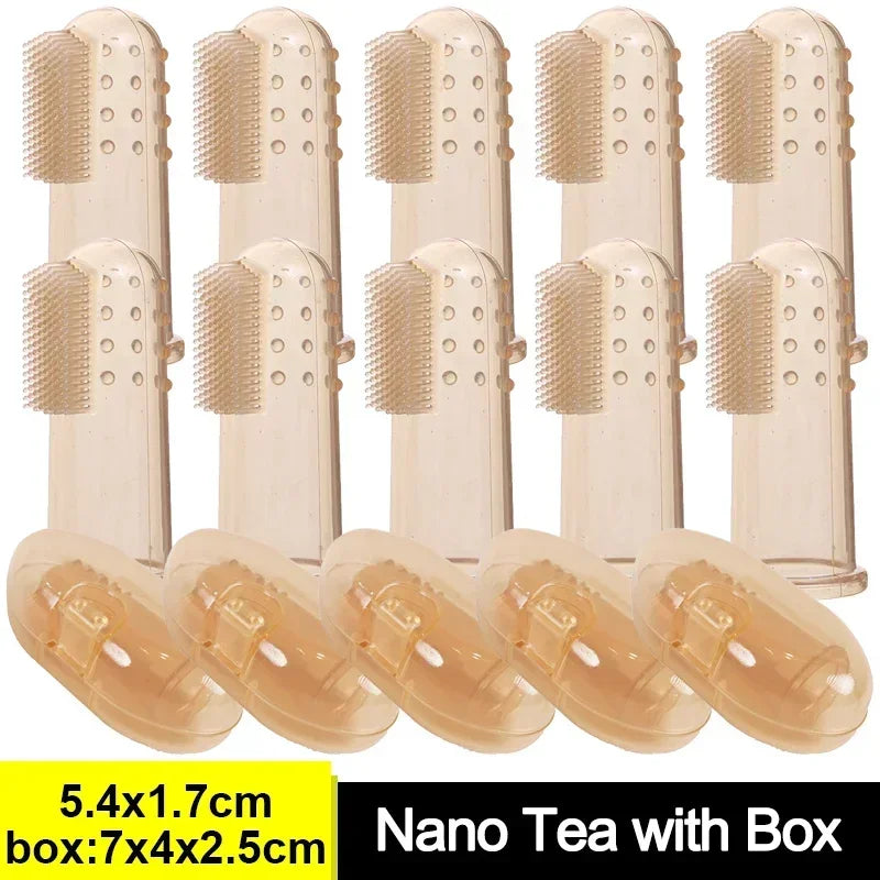 1-20pcs Pet Silicone Finger Toothbrush Soft Cots Cats Dogs Brushing Accessories Pet Teeth Oral Cleaning Supplies Removing Tartar