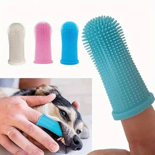Cat Dog Super Soft Pet Finger Toothbrush Teeth Cleaning Bad Breath Care Nontoxic Silicone Toothbrush Tool Dog Cleaning Supplies